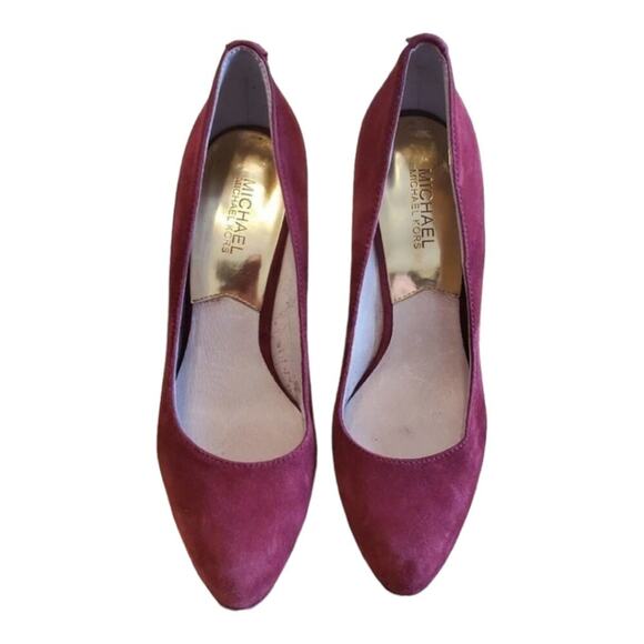 Michael Kors cranberry suede leather Platform stilettos heels pumps shoes size 9 - Picture 3 of 12
